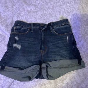 dark blue jean shorts